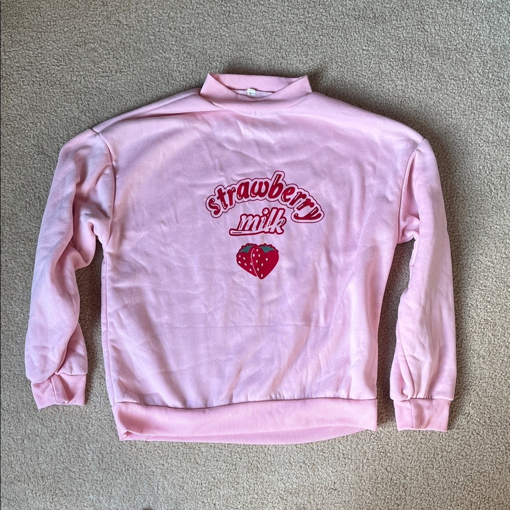 Pink Strawberry Milk Sweatshirt